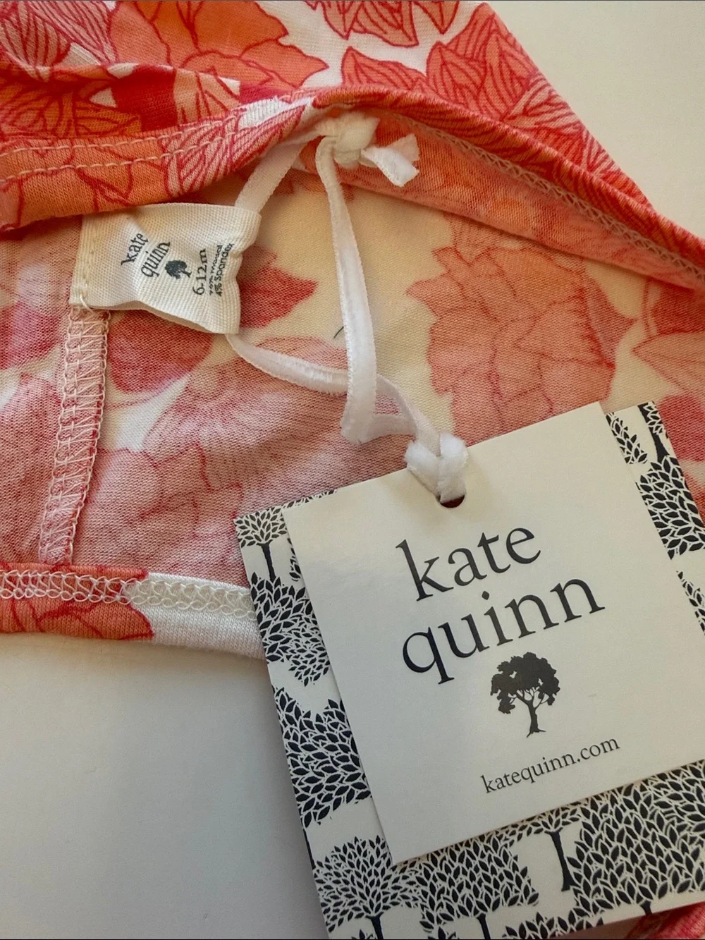 kate quinn Pink Floral Baby Bonnet with Ties size 6-12 months price $12.00